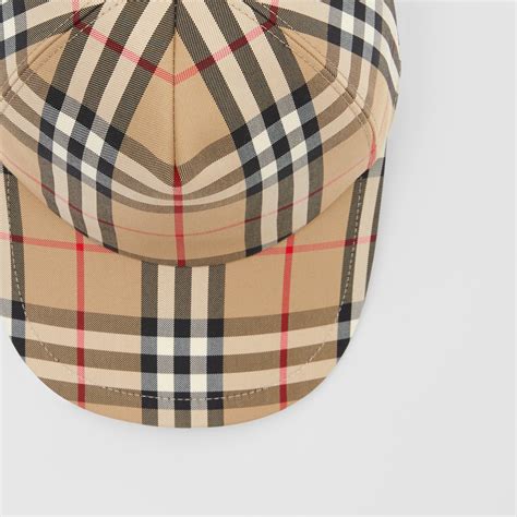 Logo Appliqué Vintage Check Cap in Archive Beige 